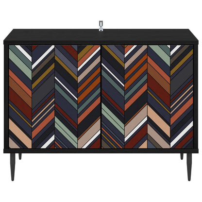 TV Cabinet OMMEN 69 x 33 x 50.5 cm Black Oak Engineered Wood