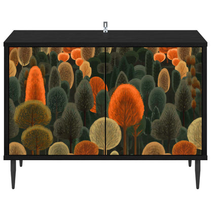 TV Cabinet ZAANDAM 69 x 33 x 50.5 cm Black Oak Engineered Wood