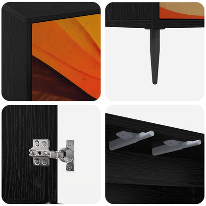 TV Cabinet BONN 69 x 33 x 50.5 cm Black Oak Engineered Wood