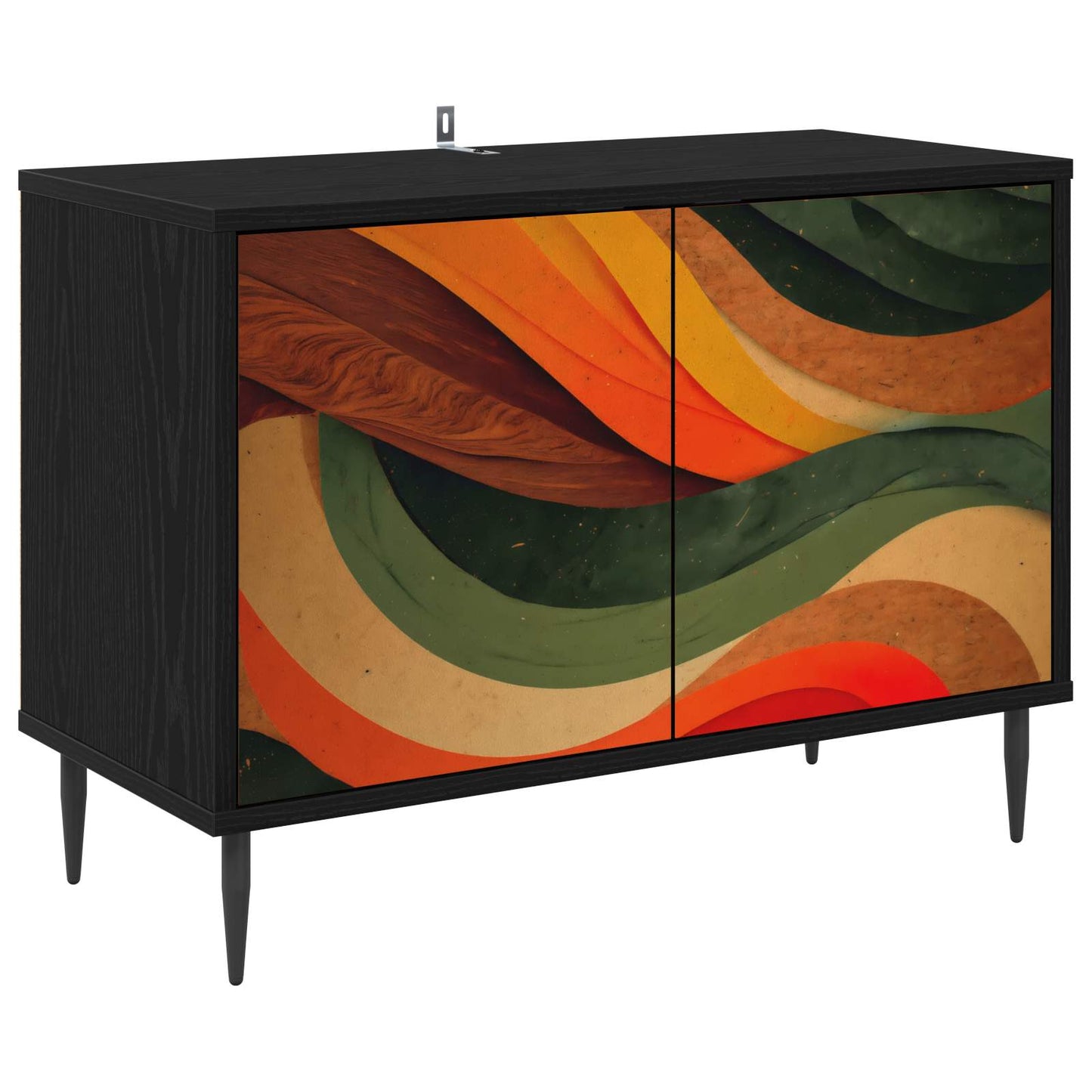 TV Cabinet BONN 69 x 33 x 50.5 cm Black Oak Engineered Wood