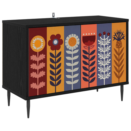 TV Cabinet ESSEN 69 x 33 x 50.5 cm Black Oak Engineered Wood