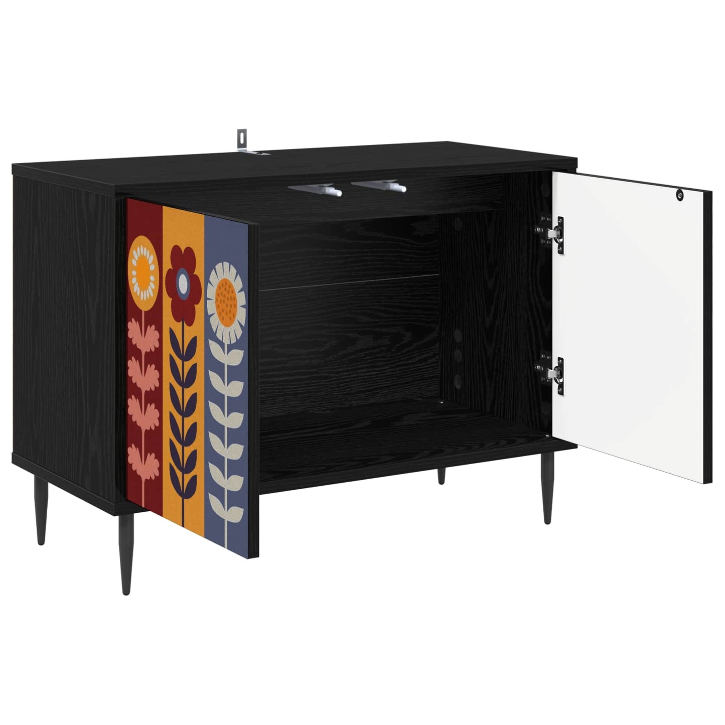 TV Cabinet ESSEN 69 x 33 x 50.5 cm Black Oak Engineered Wood