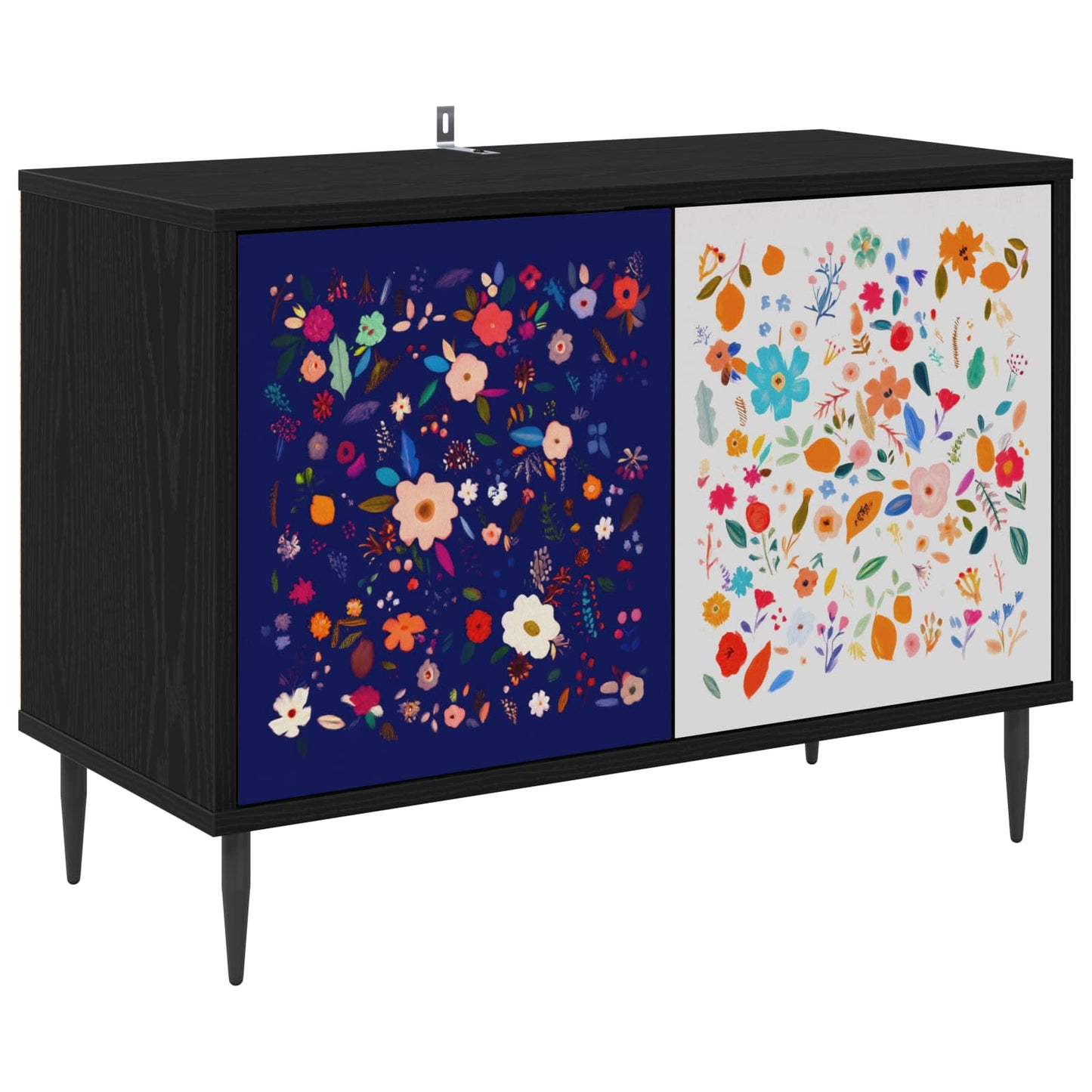 TV Cabinet MAINZ 69 x 33 x 50.5 cm Black Oak Engineered Wood