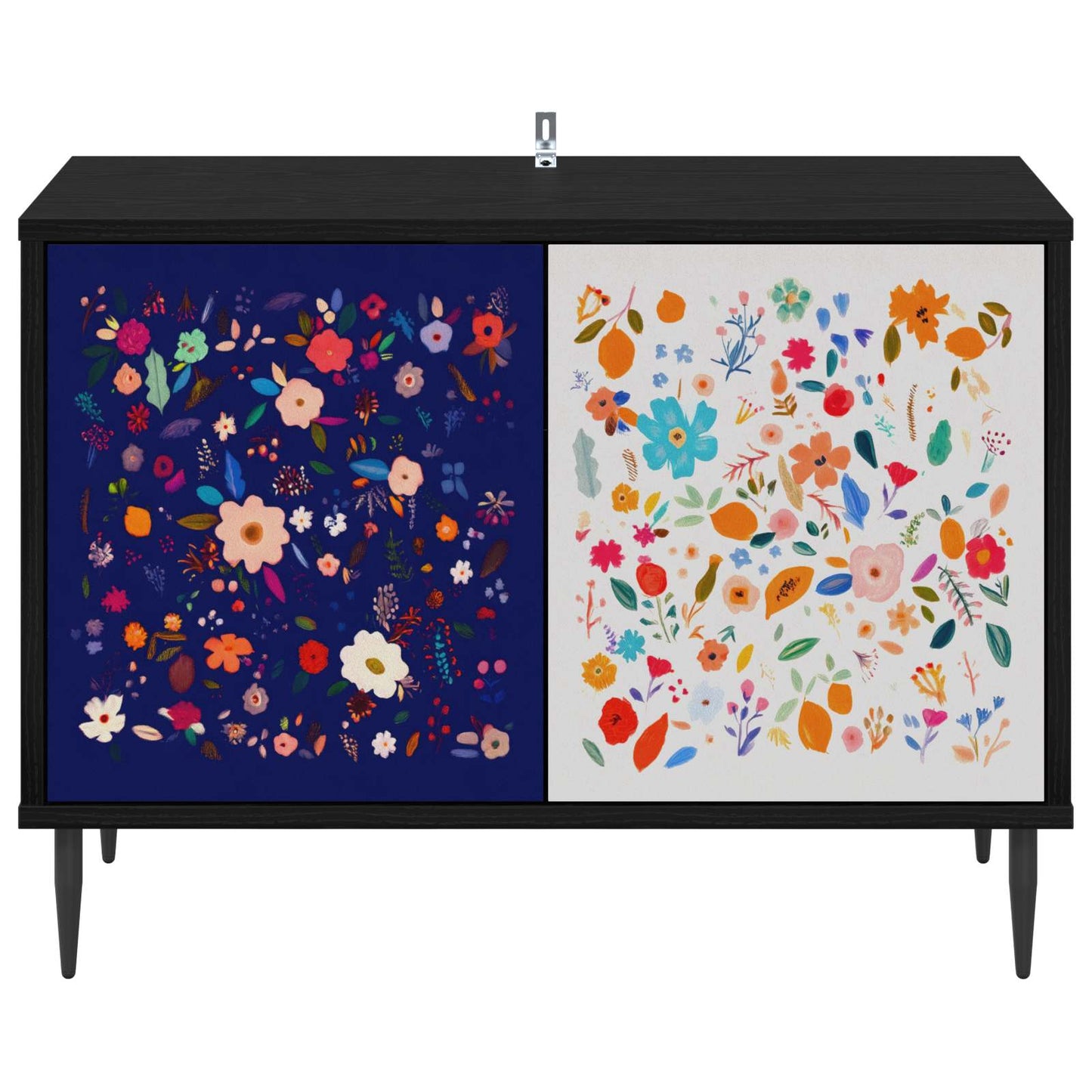TV Cabinet MAINZ 69 x 33 x 50.5 cm Black Oak Engineered Wood