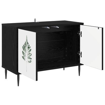 TV Cabinet HANAU 69 x 33 x 50.5 cm Black Oak Engineered Wood