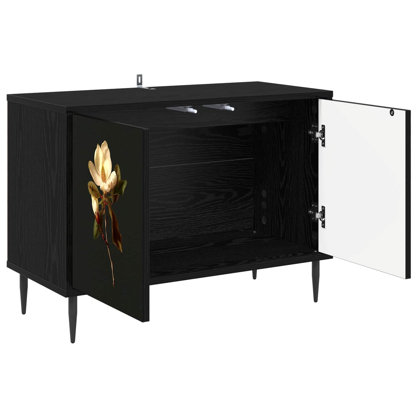 TV Cabinet BREMEN 69 x 33 x 50.5 cm Black Oak Engineered Wood
