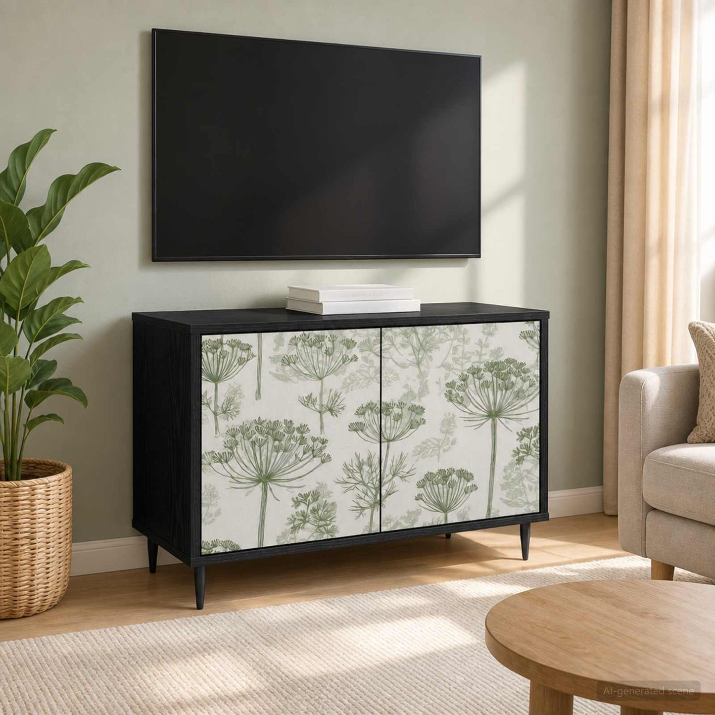 TV Cabinet GOTHA 69 x 33 x 50.5 cm Black Oak Engineered Wood