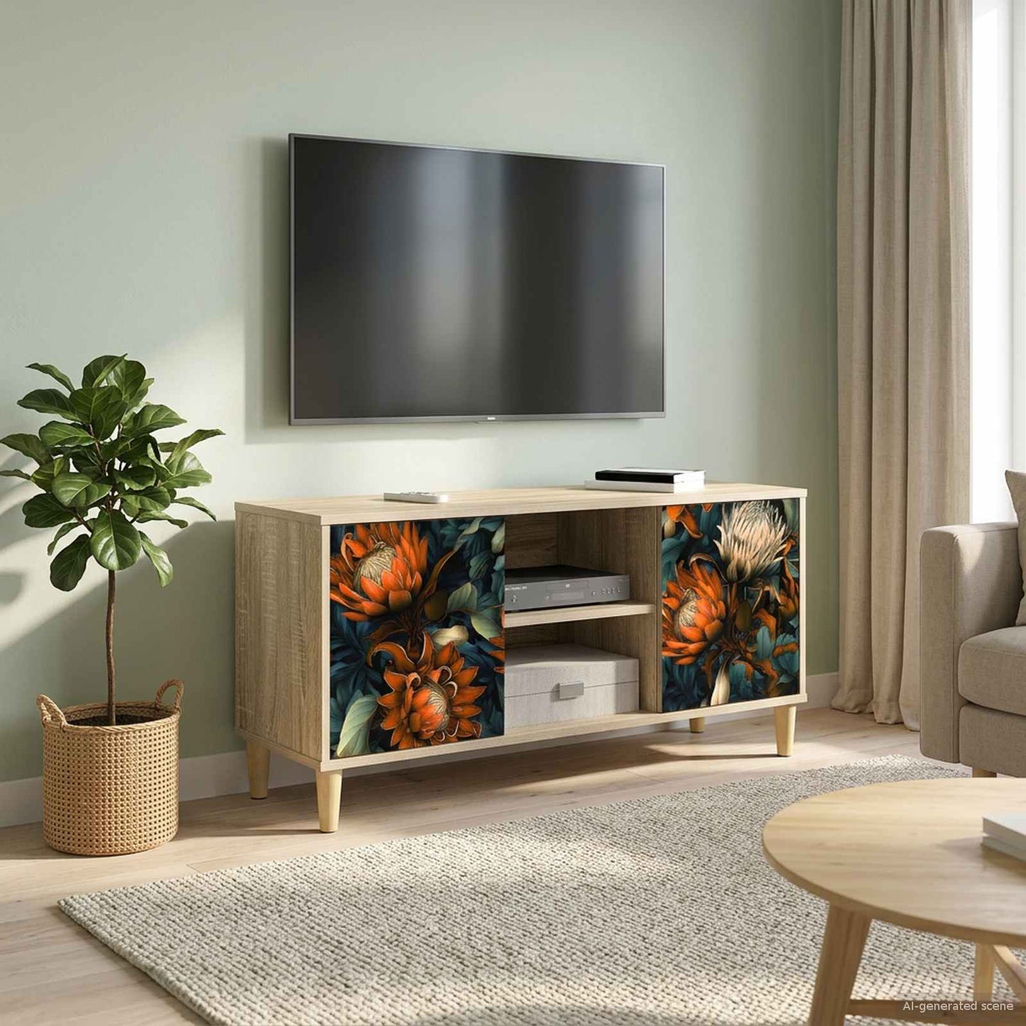 TV Cabinet LOCHEM 102 x 33 x 50 cm Sonoma Engineered Wood