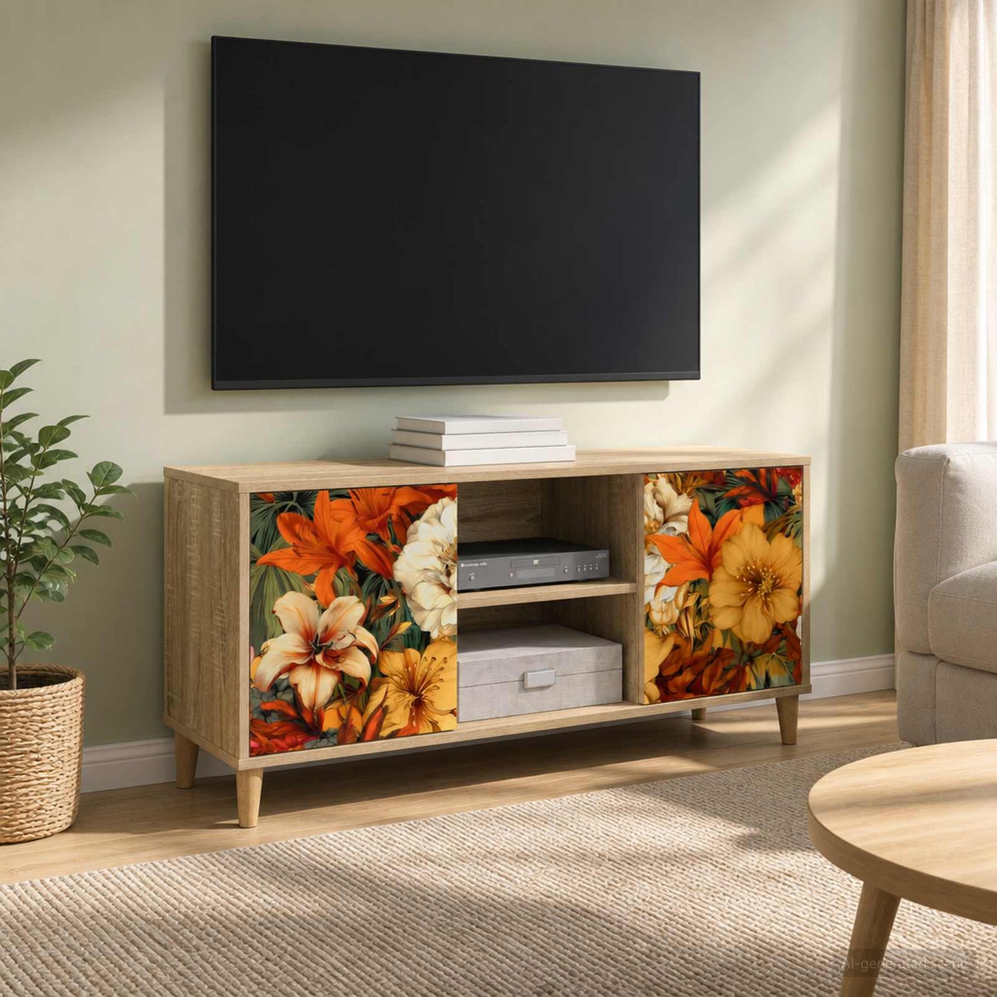 TV Cabinet GENNEP 102 x 33 x 50 cm Sonoma Engineered Wood