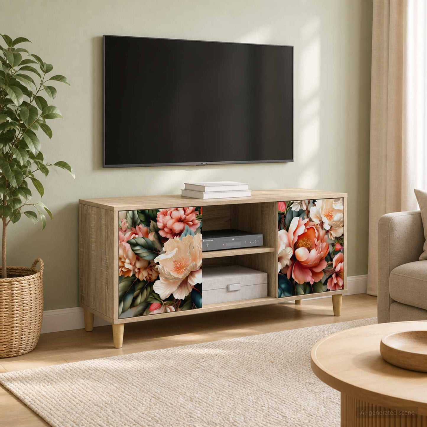 TV Cabinet BORNE 102 x 33 x 50 cm Sonoma Engineered Wood