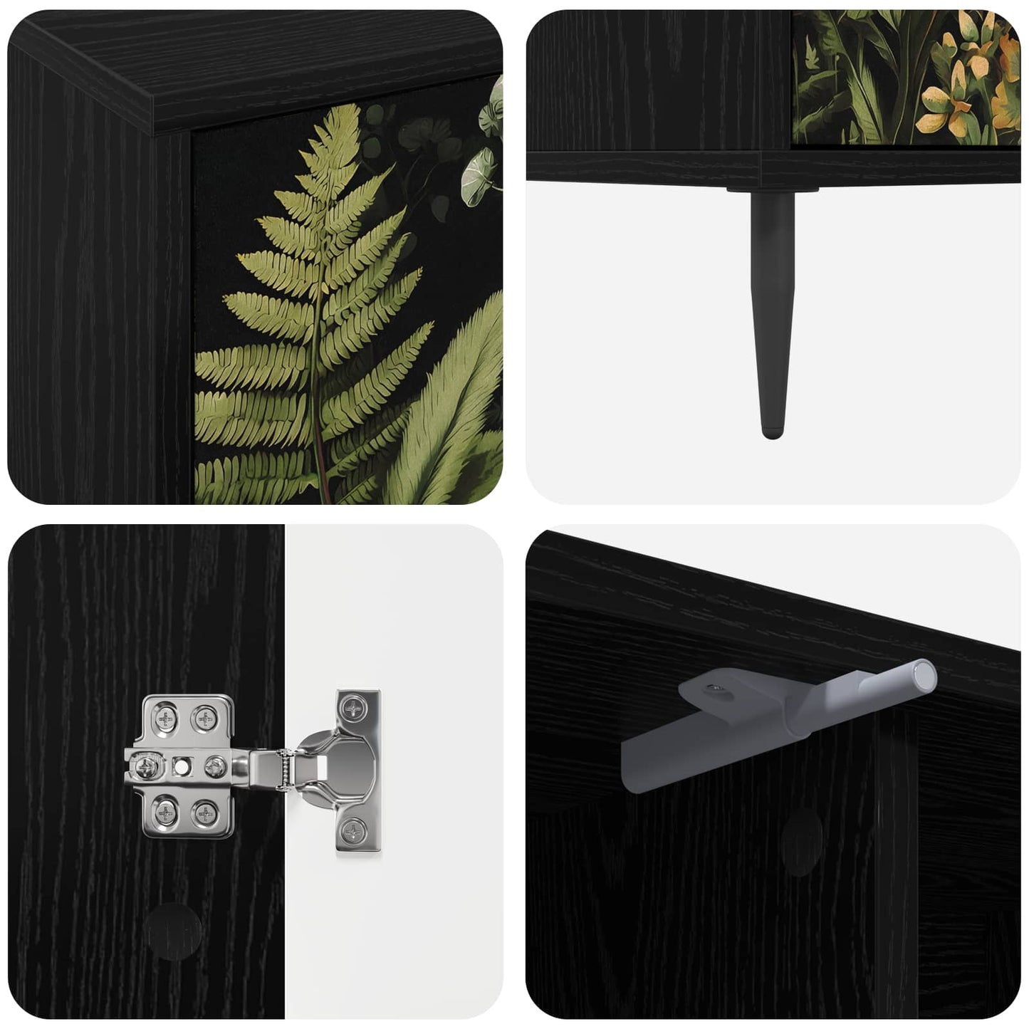 TV Cabinet RHENEN 102 x 33 x 51 cm Black Oak Engineered Wood