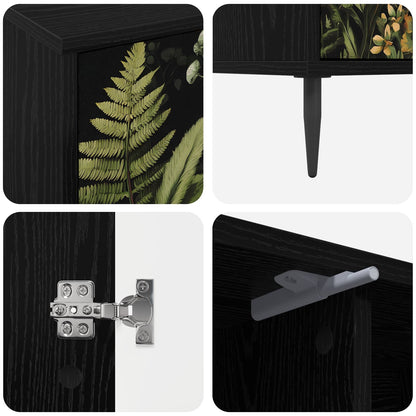 TV Cabinet RHENEN 102 x 33 x 51 cm Black Oak Engineered Wood