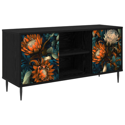 TV Cabinet LOCHEM 102 x 33 x 51 cm Black Oak Engineered Wood