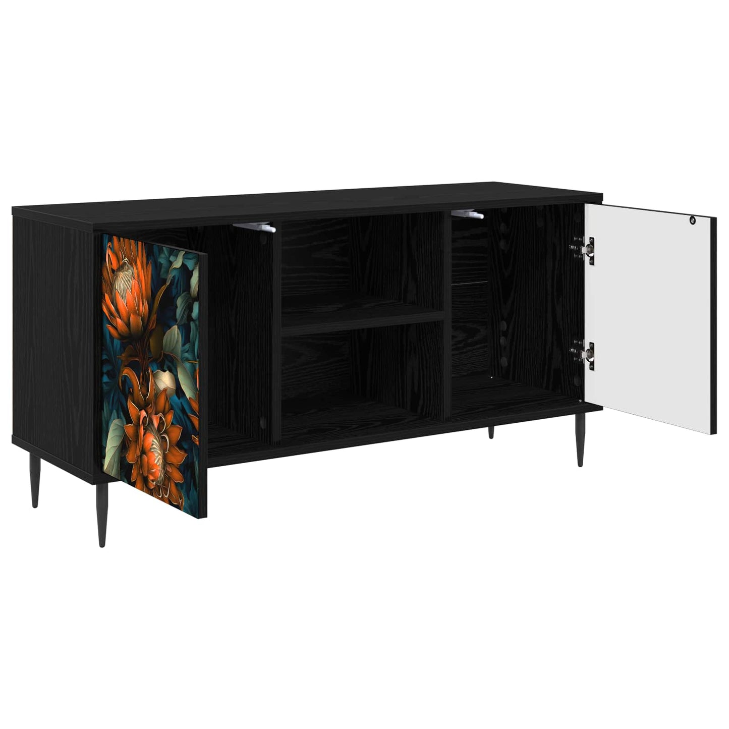 TV Cabinet LOCHEM 102 x 33 x 51 cm Black Oak Engineered Wood