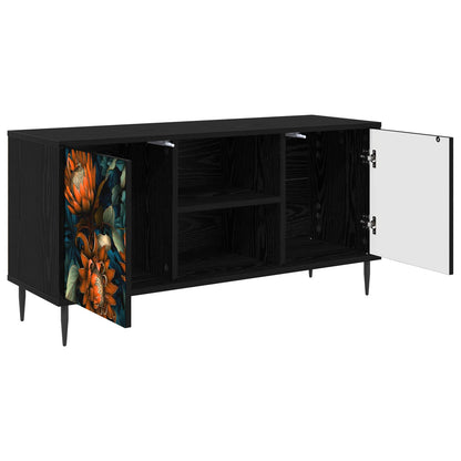 TV Cabinet LOCHEM 102 x 33 x 51 cm Black Oak Engineered Wood
