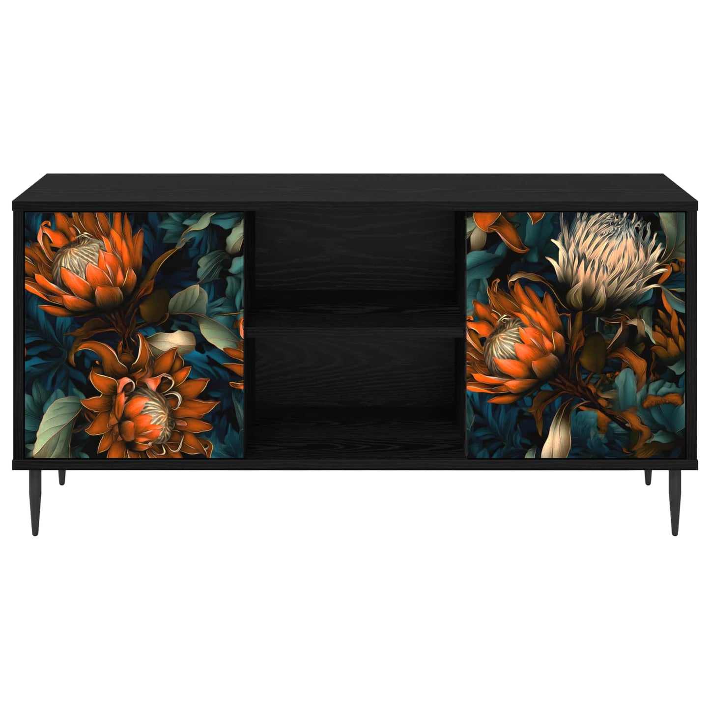 TV Cabinet LOCHEM 102 x 33 x 51 cm Black Oak Engineered Wood