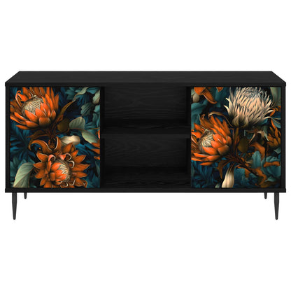 TV Cabinet LOCHEM 102 x 33 x 51 cm Black Oak Engineered Wood