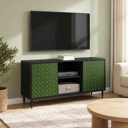 TV Cabinet GELEEN 102 x 33 x 51 cm Black Oak Engineered Wood