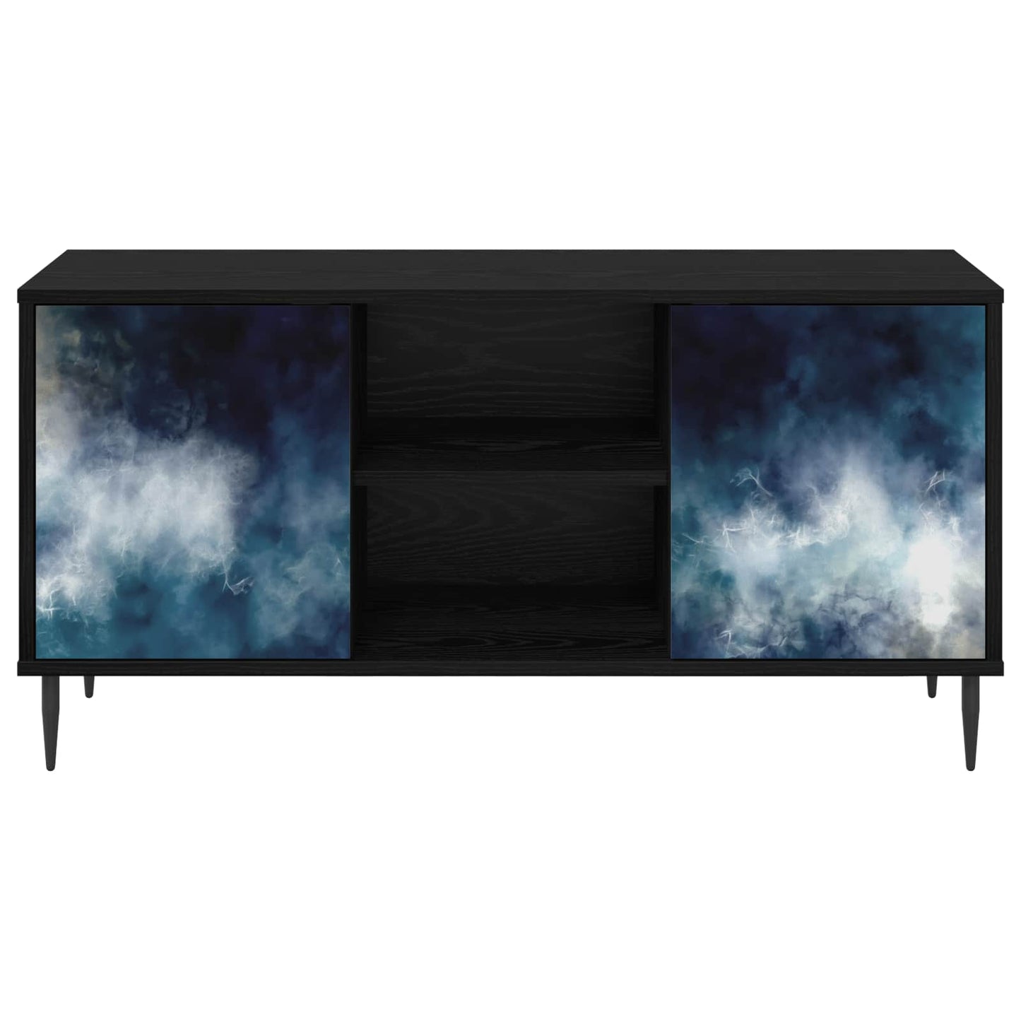 TV Cabinet RAALTE 102 x 33 x 51 cm Black Oak Engineered Wood