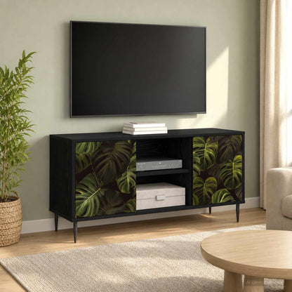 TV Cabinet ELBURG 102 x 33 x 51 cm Black Oak Engineered Wood