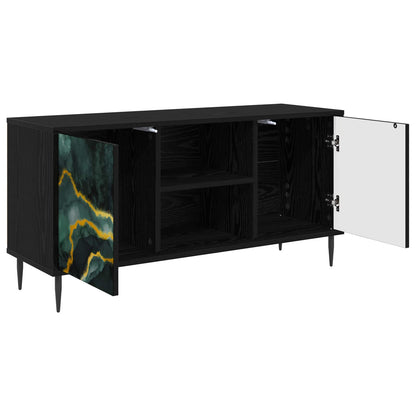 TV Cabinet WIJHE 102 x 33 x 51 cm Black Oak Engineered Wood