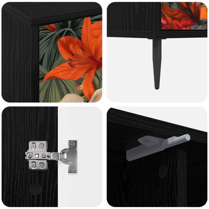 TV Cabinet GENNEP 102 x 33 x 51 cm Black Oak Engineered Wood