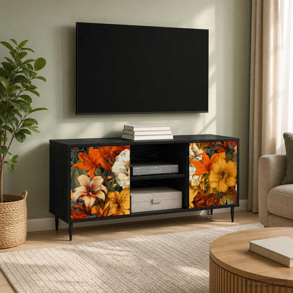 TV Cabinet GENNEP 102 x 33 x 51 cm Black Oak Engineered Wood