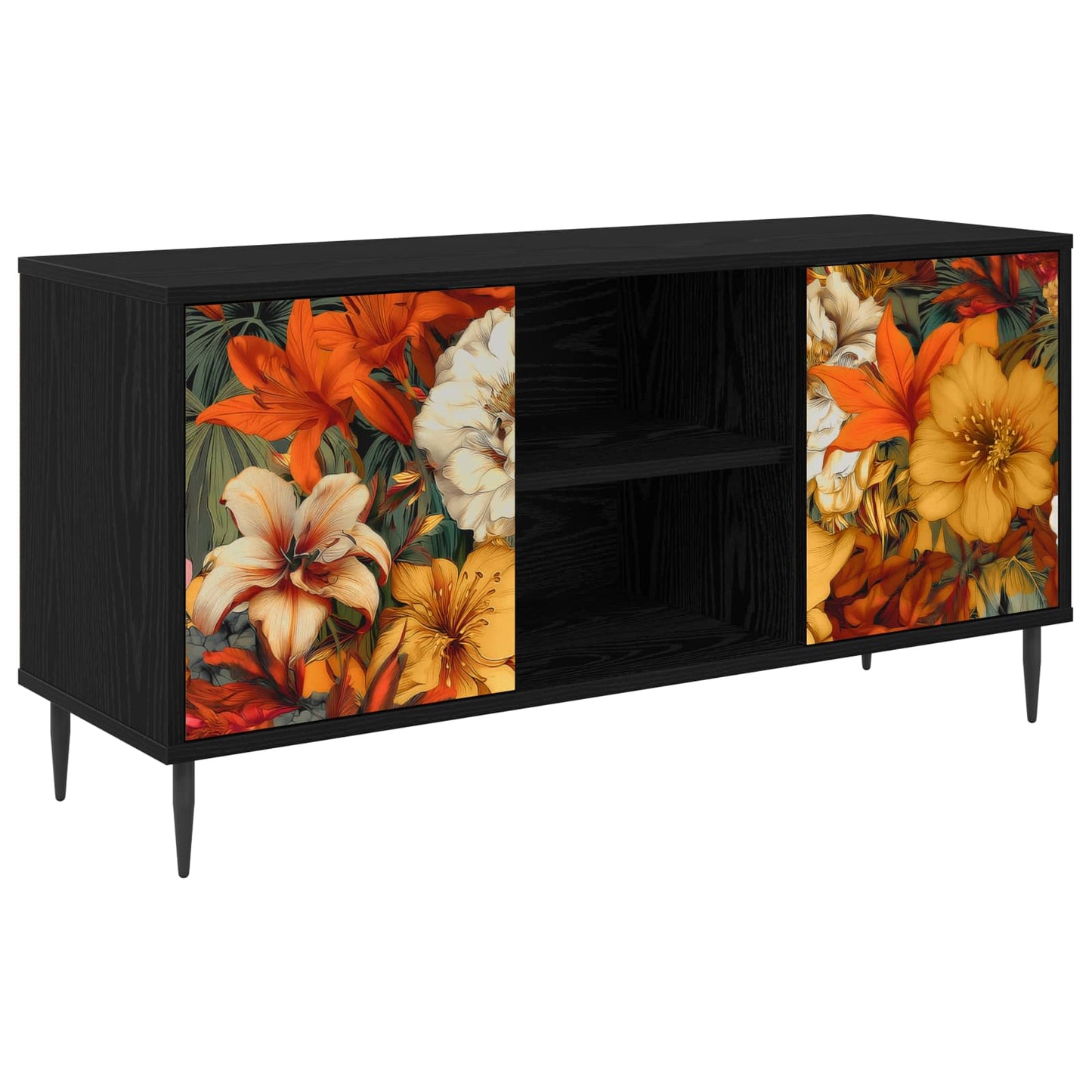 TV Cabinet GENNEP 102 x 33 x 51 cm Black Oak Engineered Wood