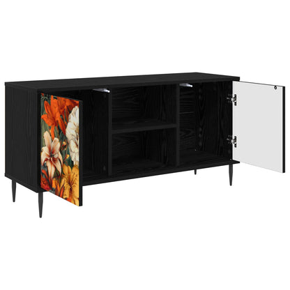 TV Cabinet GENNEP 102 x 33 x 51 cm Black Oak Engineered Wood