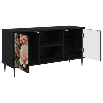 TV Cabinet BORNE 102 x 33 x 51 cm Black Oak Engineered Wood