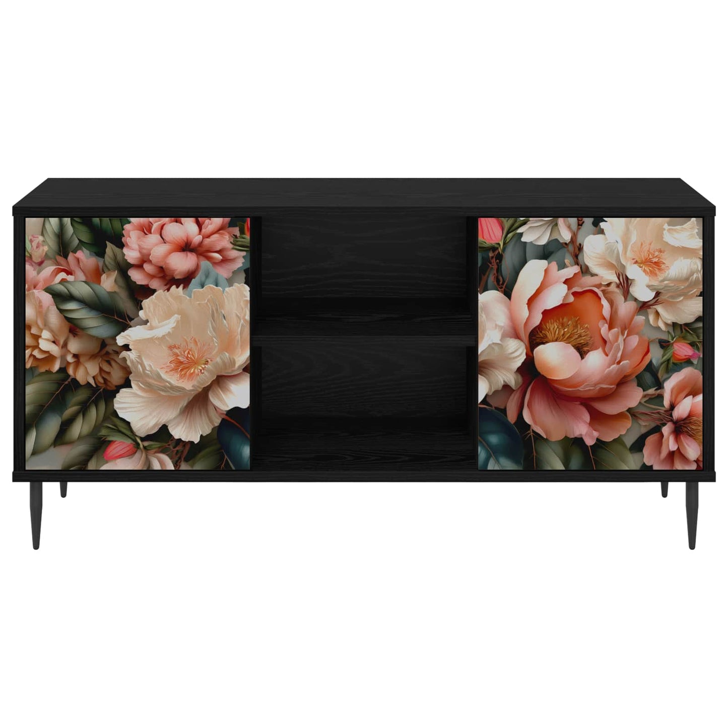 TV Cabinet BORNE 102 x 33 x 51 cm Black Oak Engineered Wood