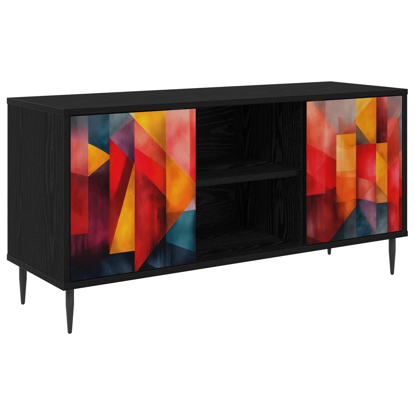 TV Cabinet HEESCH 102 x 33 x 51 cm Black Oak Engineered Wood