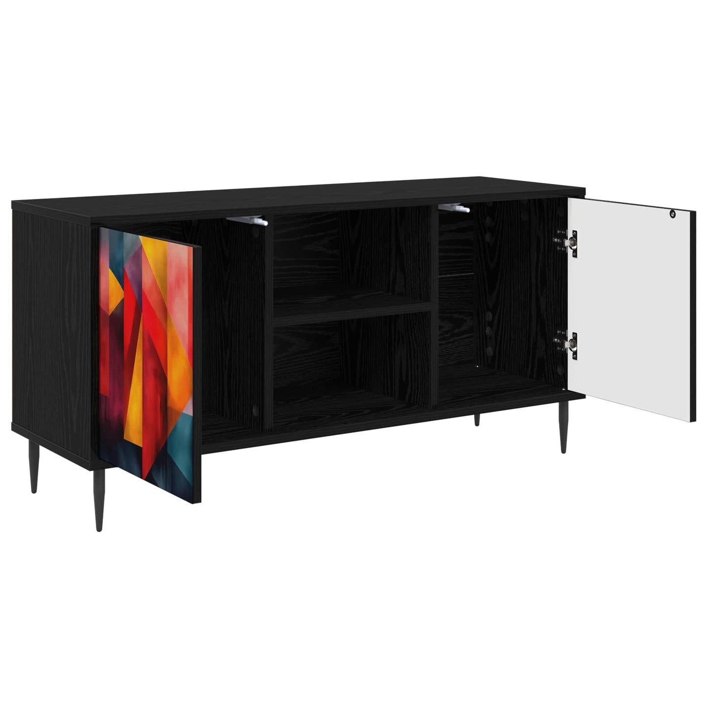 TV Cabinet HEESCH 102 x 33 x 51 cm Black Oak Engineered Wood