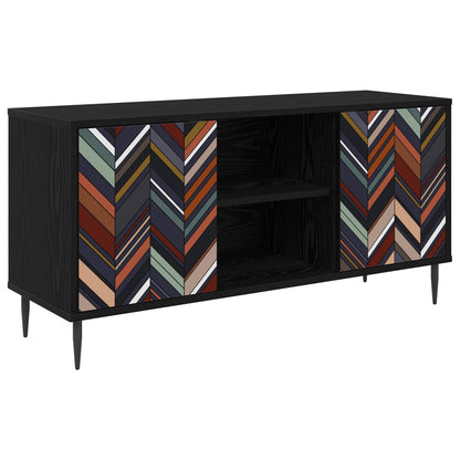 TV Cabinet OMMEN 102 x 33 x 51 cm Black Oak Engineered Wood