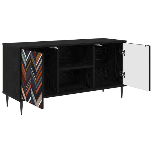 TV Cabinet OMMEN 102 x 33 x 51 cm Black Oak Engineered Wood
