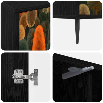 TV Cabinet ZAANDAM 102 x 33 x 51 cm Black Oak Engineered Wood