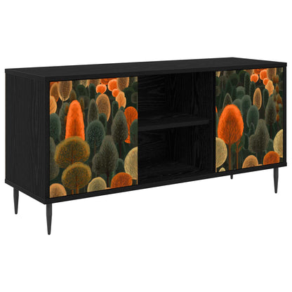 TV Cabinet ZAANDAM 102 x 33 x 51 cm Black Oak Engineered Wood