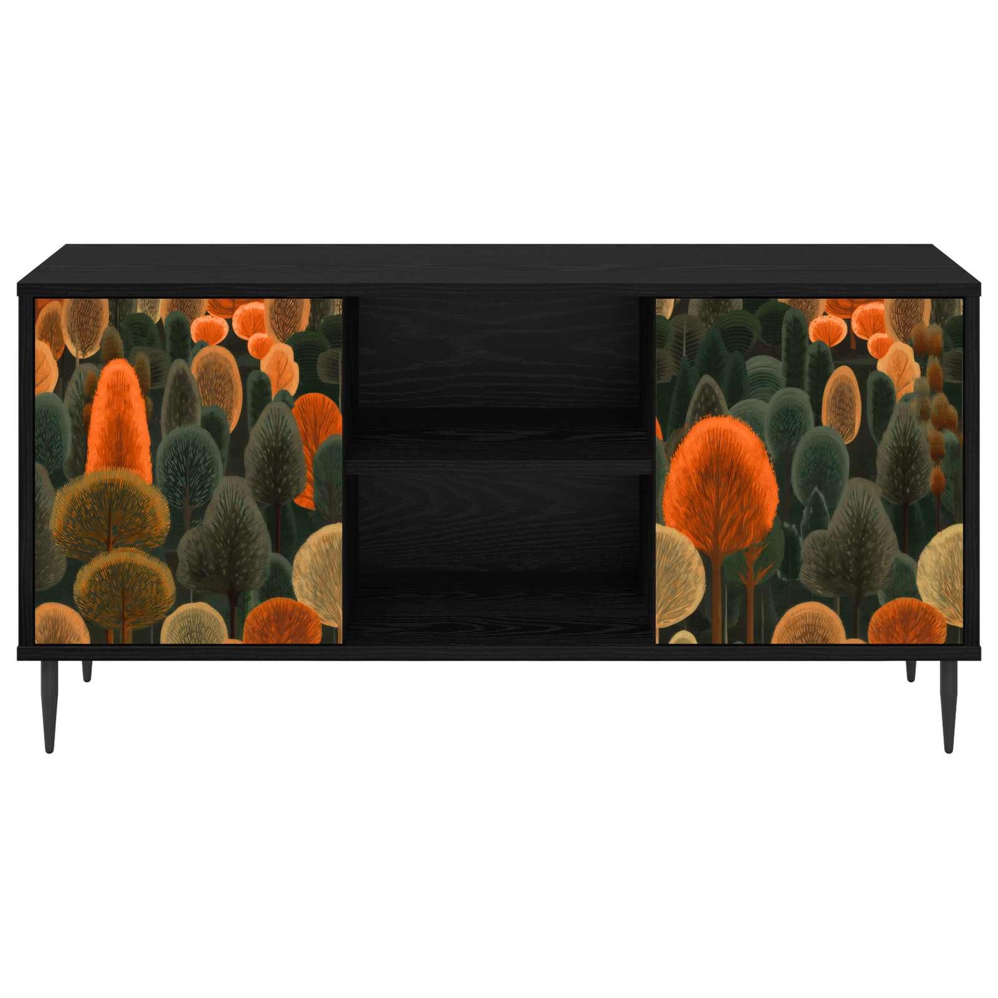 TV Cabinet ZAANDAM 102 x 33 x 51 cm Black Oak Engineered Wood