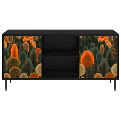 TV Cabinet ZAANDAM 102 x 33 x 51 cm Black Oak Engineered Wood