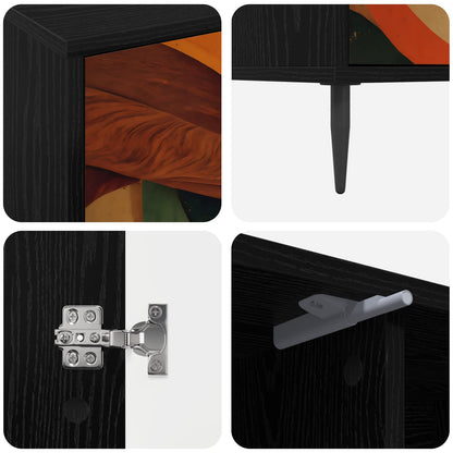 TV Cabinet BONN 102 x 33 x 51 cm Black Oak Engineered Wood