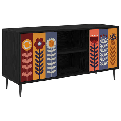 TV Cabinet ESSEN 102 x 33 x 51 cm Black Oak Engineered Wood