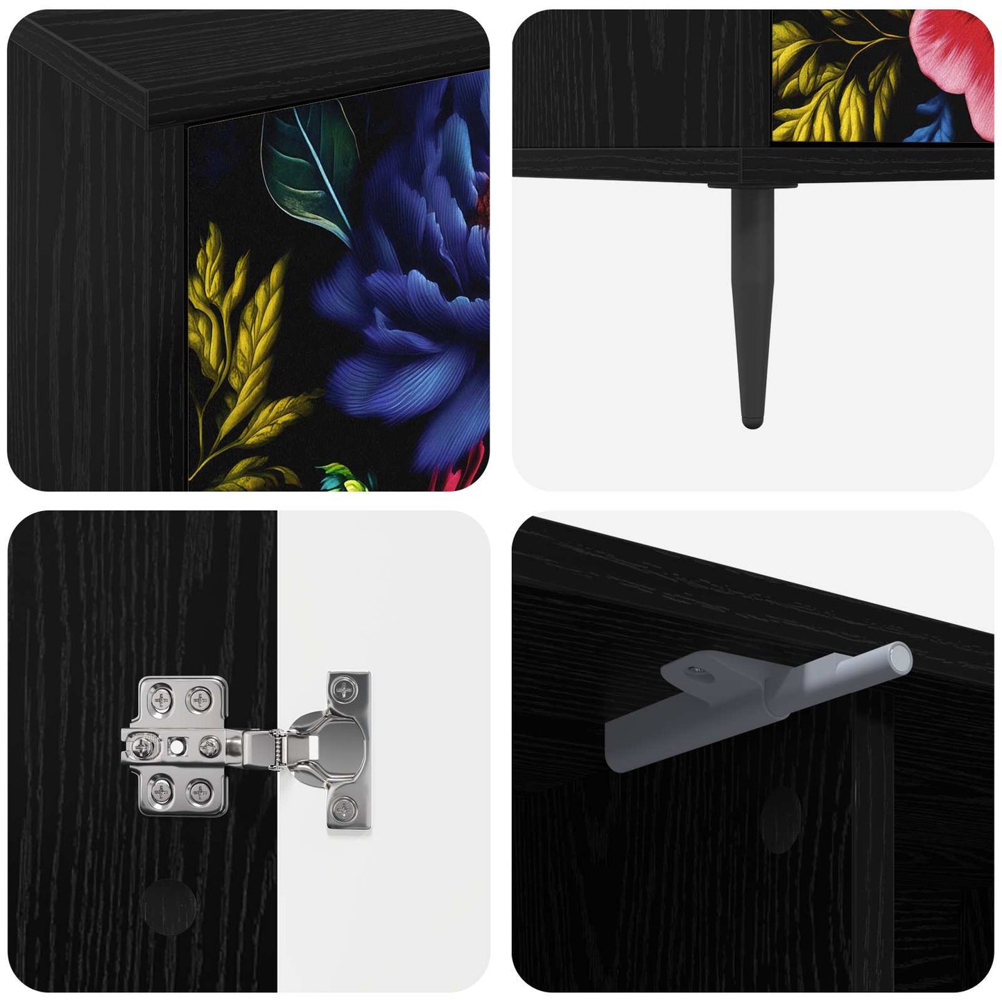 TV Cabinet KIEL 102 x 33 x 51 cm Black Oak Engineered Wood