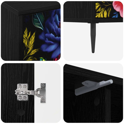 TV Cabinet KIEL 102 x 33 x 51 cm Black Oak Engineered Wood