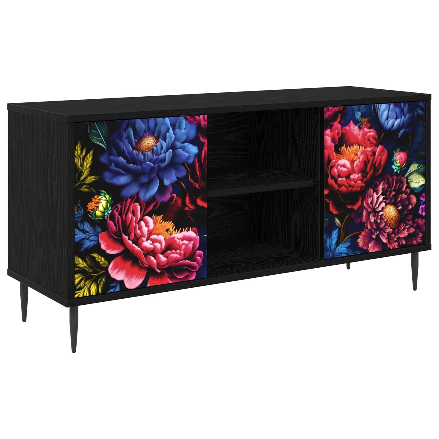 TV Cabinet KIEL 102 x 33 x 51 cm Black Oak Engineered Wood