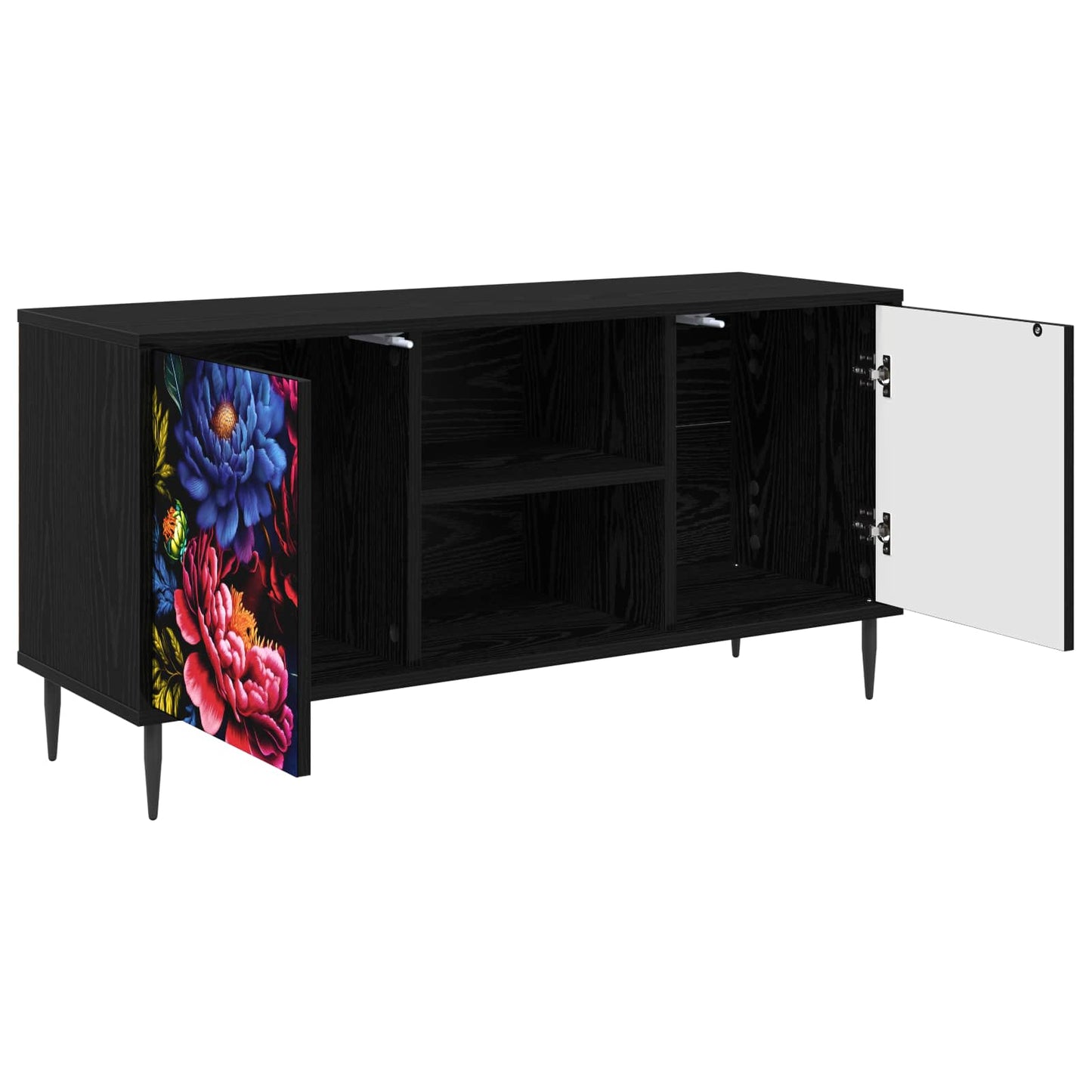 TV Cabinet KIEL 102 x 33 x 51 cm Black Oak Engineered Wood