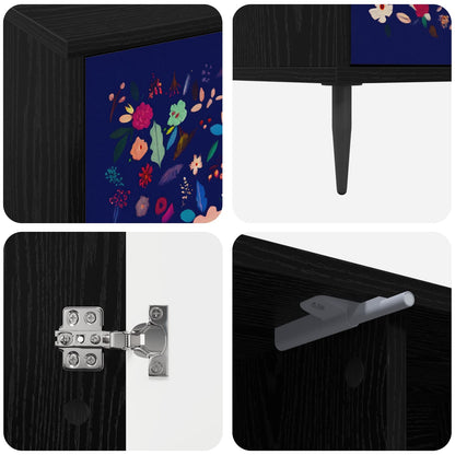TV Cabinet MAINZ 102 x 33 x 51 cm Black Oak Engineered Wood