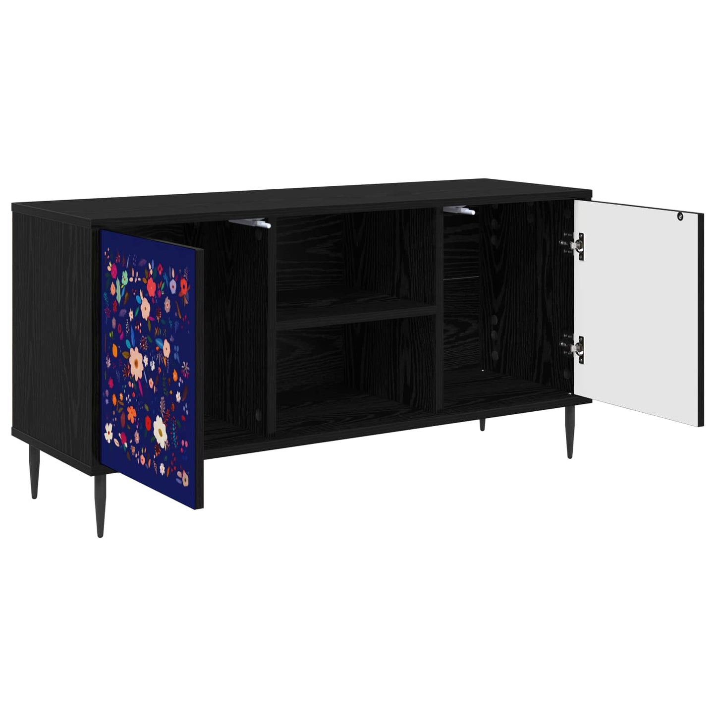 TV Cabinet MAINZ 102 x 33 x 51 cm Black Oak Engineered Wood