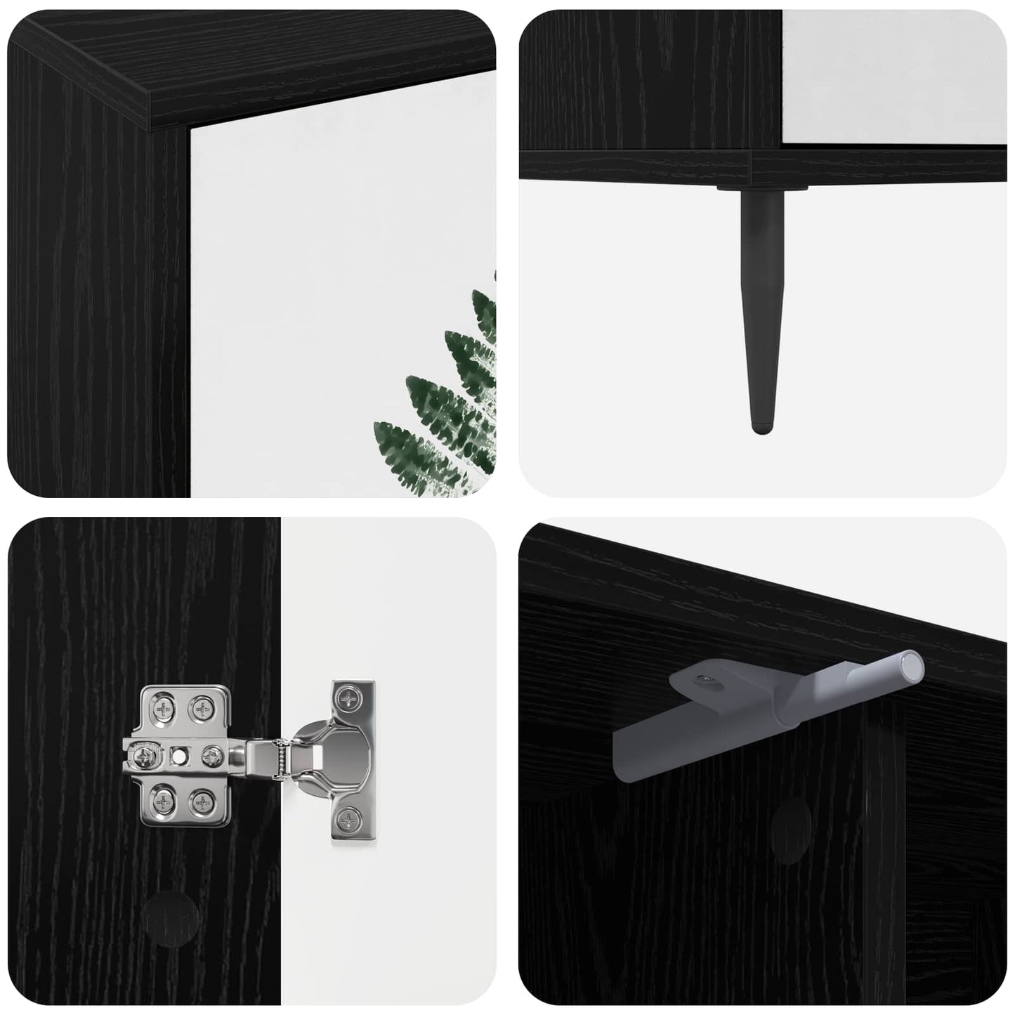 TV Cabinet HANAU 102 x 33 x 51 cm Black Oak Engineered Wood