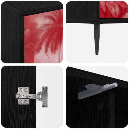 TV Cabinet AACHEN 102 x 33 x 51 cm Black Oak Engineered Wood