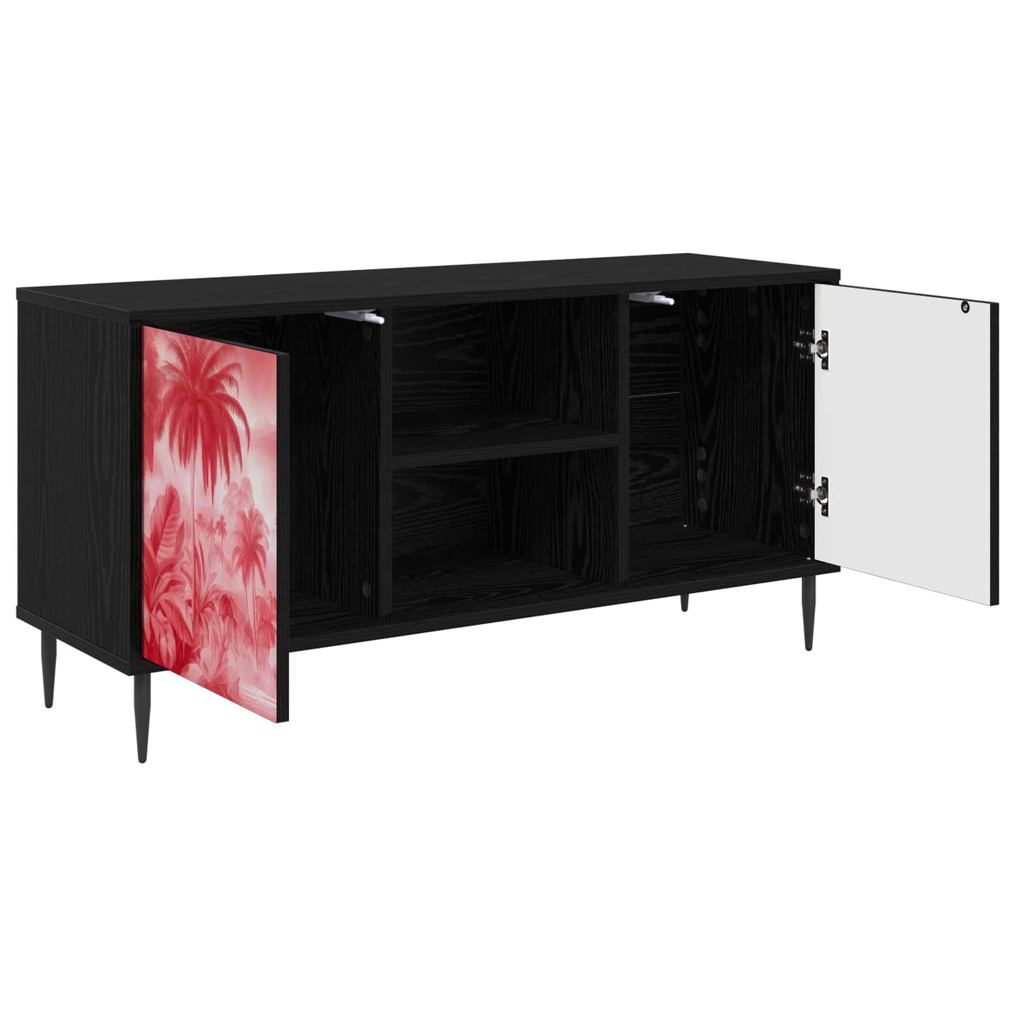 TV Cabinet AACHEN 102 x 33 x 51 cm Black Oak Engineered Wood
